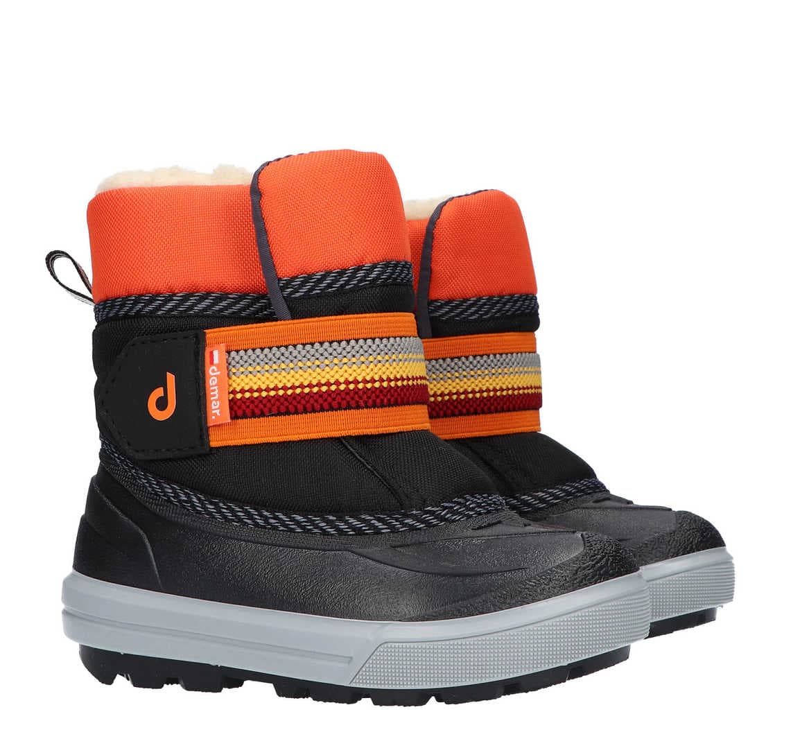 DEMAR CRAZY 1508 B Dětské sněhule černo-oranžové