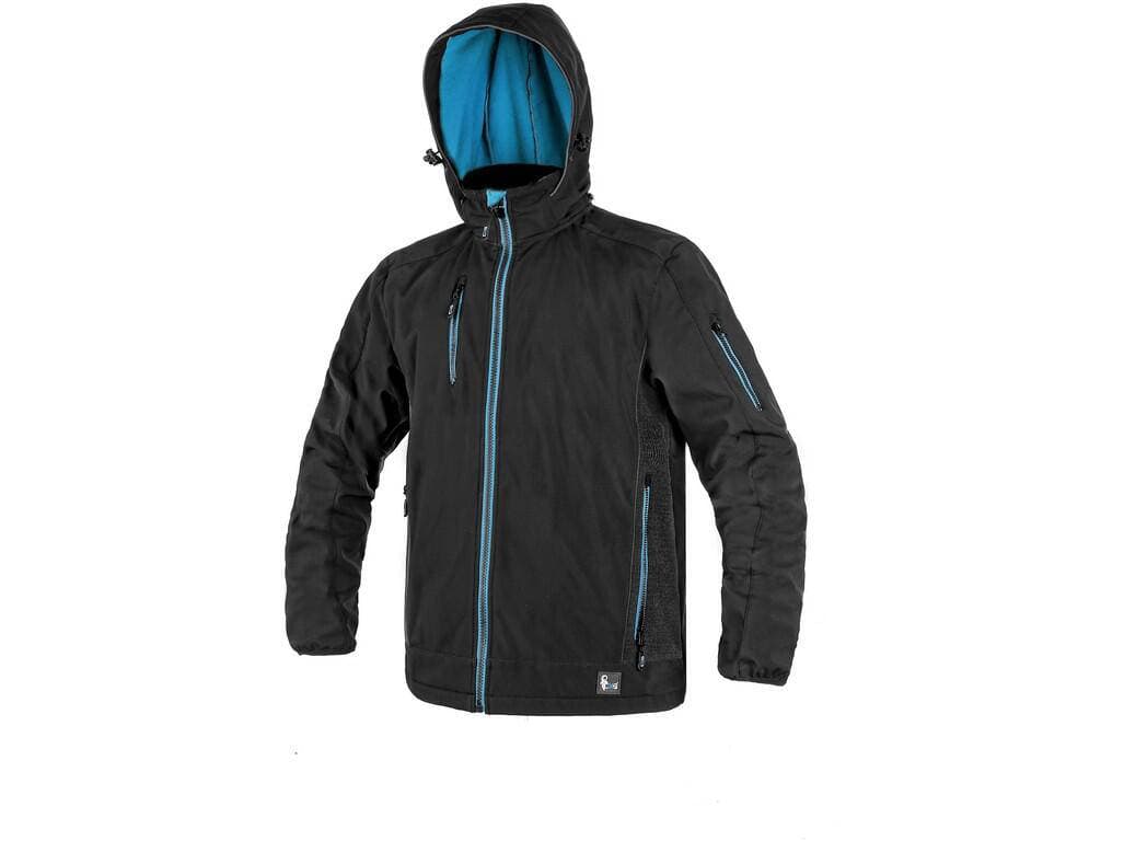 CXS DURHAM Pánská softshellová bunda černo-modrá 2XL 123007280696