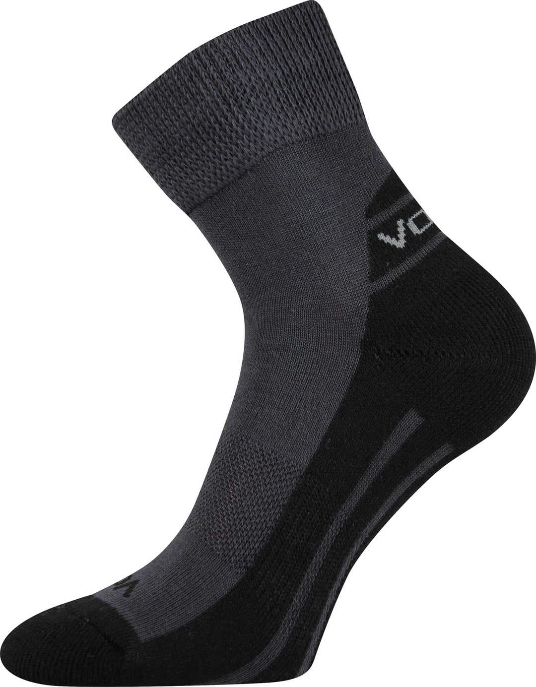 VOXX Ponožky sportovní OLIVER s jemným lemem TMAVĚ ŠEDÉ