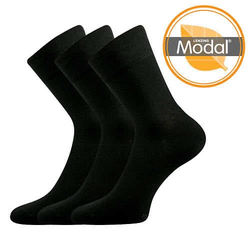 LONKA Ponožky jednobarevné DYPAK z modalu ČERNÉ (3 páry)