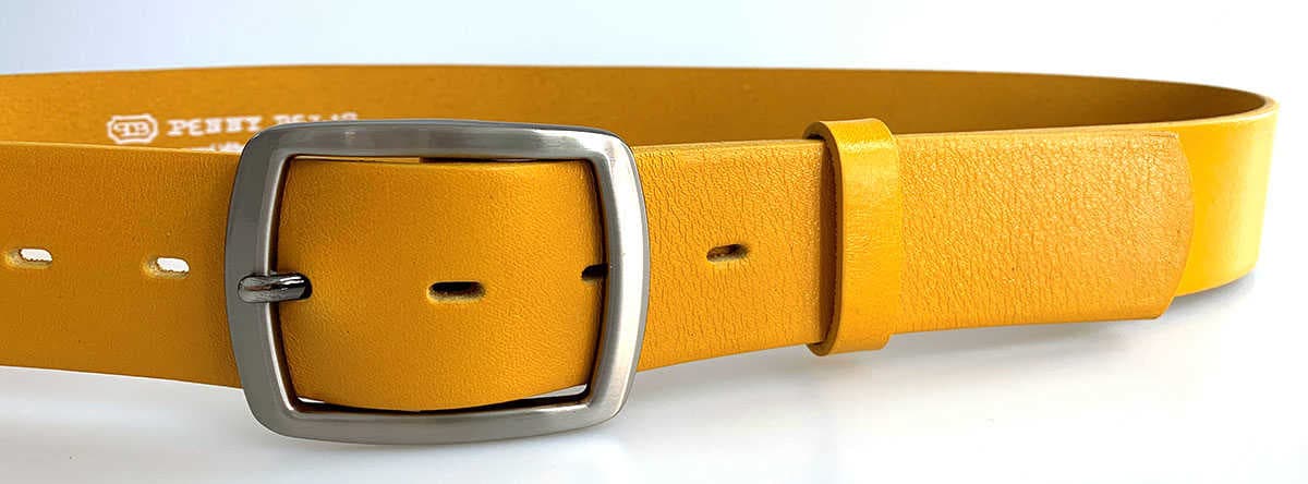 PENNY BELTS 4632 Dámský kožený opasek žlutý 90cm