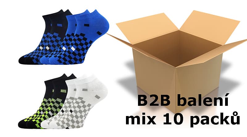BOMA Ponožky pánské nízké PIKI 41 velkoobchodní balení MIX (10 pack) 39-42, 43-46 27102244