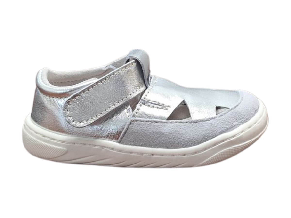Pegres Barefoot SBF 51 Dětské sandály stříbrné