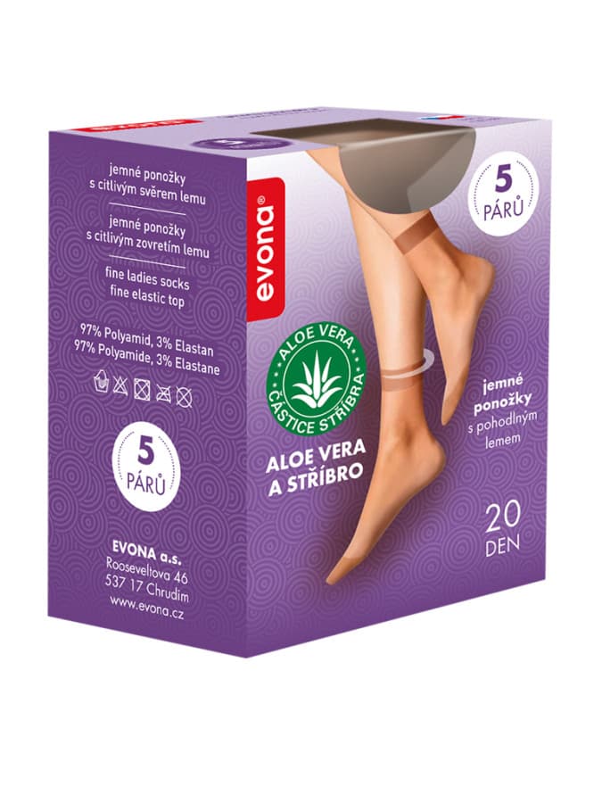 EVONA a.s. Dámské ponožky SILVERA 1004 tělové 5 pack - SILVERA 5 1004 25-27 - náhled 2