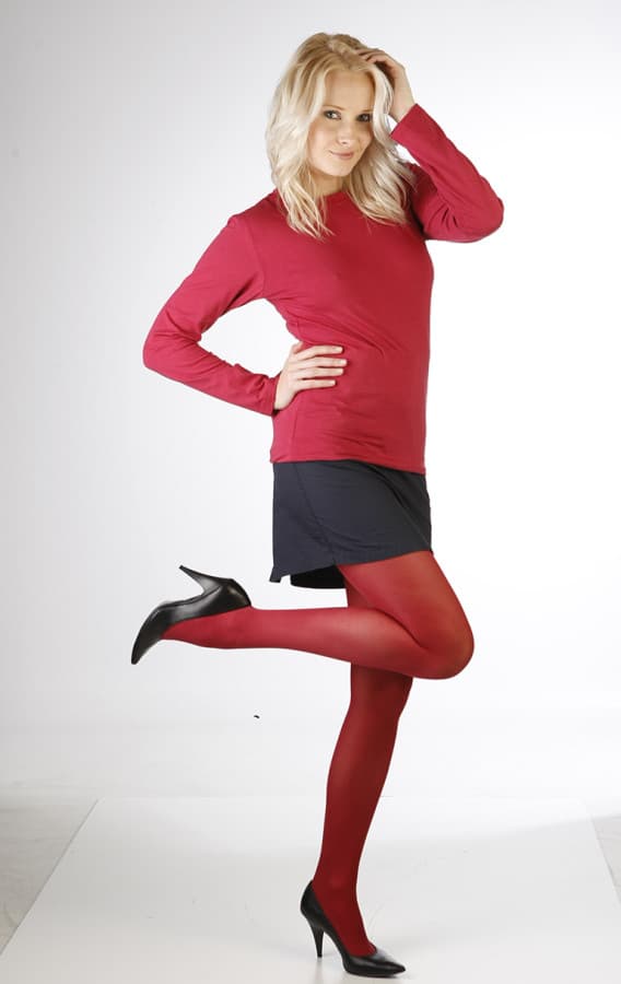 EVONA a.s. Neprůhledné punčochové kalhoty MAGDA 242 červené - MAGDA 242 158-100 - náhled 3