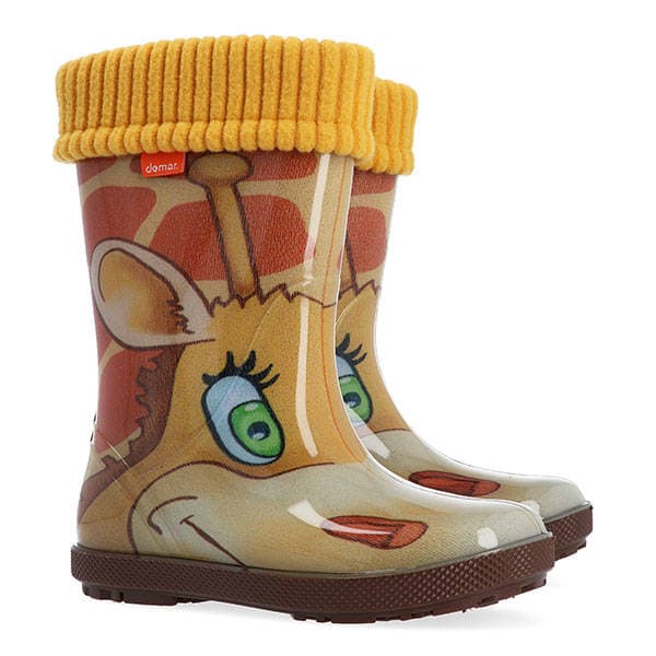 Demar HAWAI LUX PRINT 0049 AK žirafa Dětské holínky zateplené 28-29 0049AK_28-29