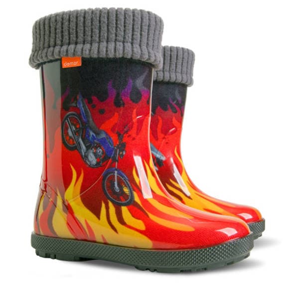 Demar HAWAI LUX EXCLUSIVE 0449 ED plameny Dětské holínky zateplené