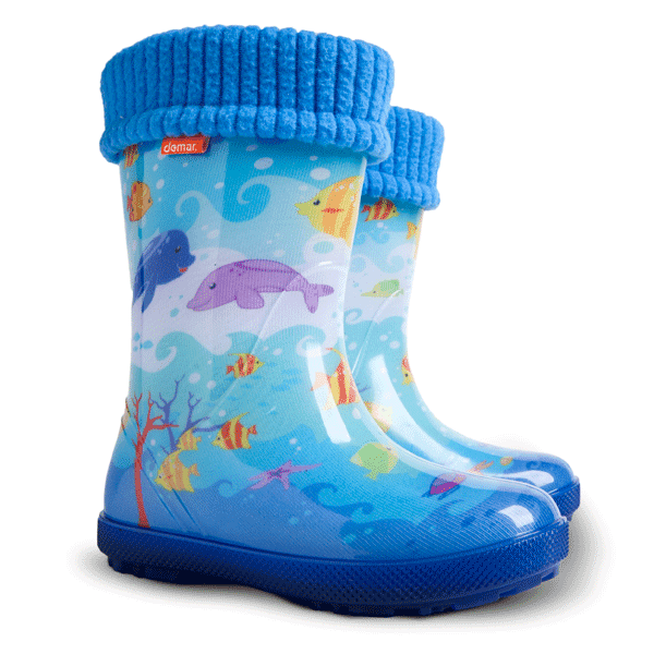 Demar Dětské holínky zateplené HAWAI LUX EXCLUSIVE 0449 EG oceán