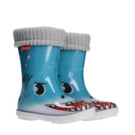 Demar HAWAI LUX PRINT 0049 žralok Dětské holínky zateplené