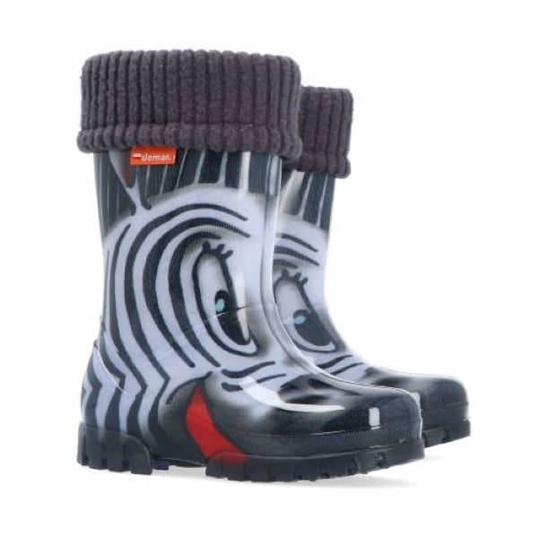 DEMAR Twister Lux Print 0039 S zebra Dětské zateplené holínky