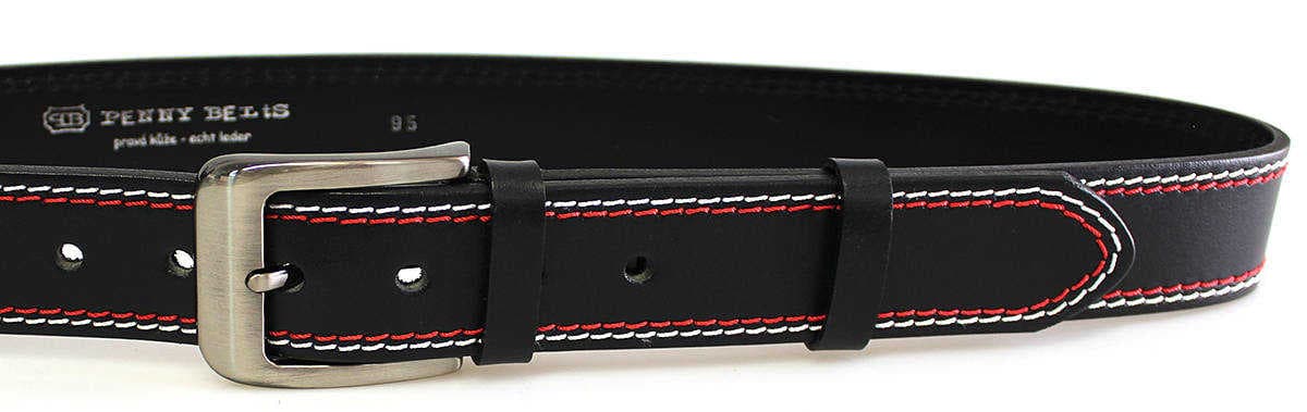 PENNY BELTS 02NKS-2-B-CV Pánský kožený opasek černý 100cm