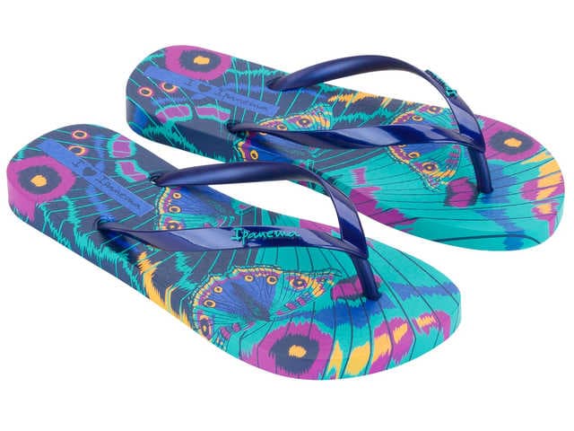 Ipanema Animale Print III 83468-AP101 Dámské žabky zeleno / modré 41-42