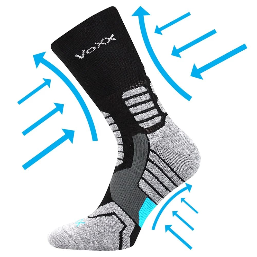 VOXX Ponožky kompresní sportovní RONIN s ionty stříbra ČERNÉ