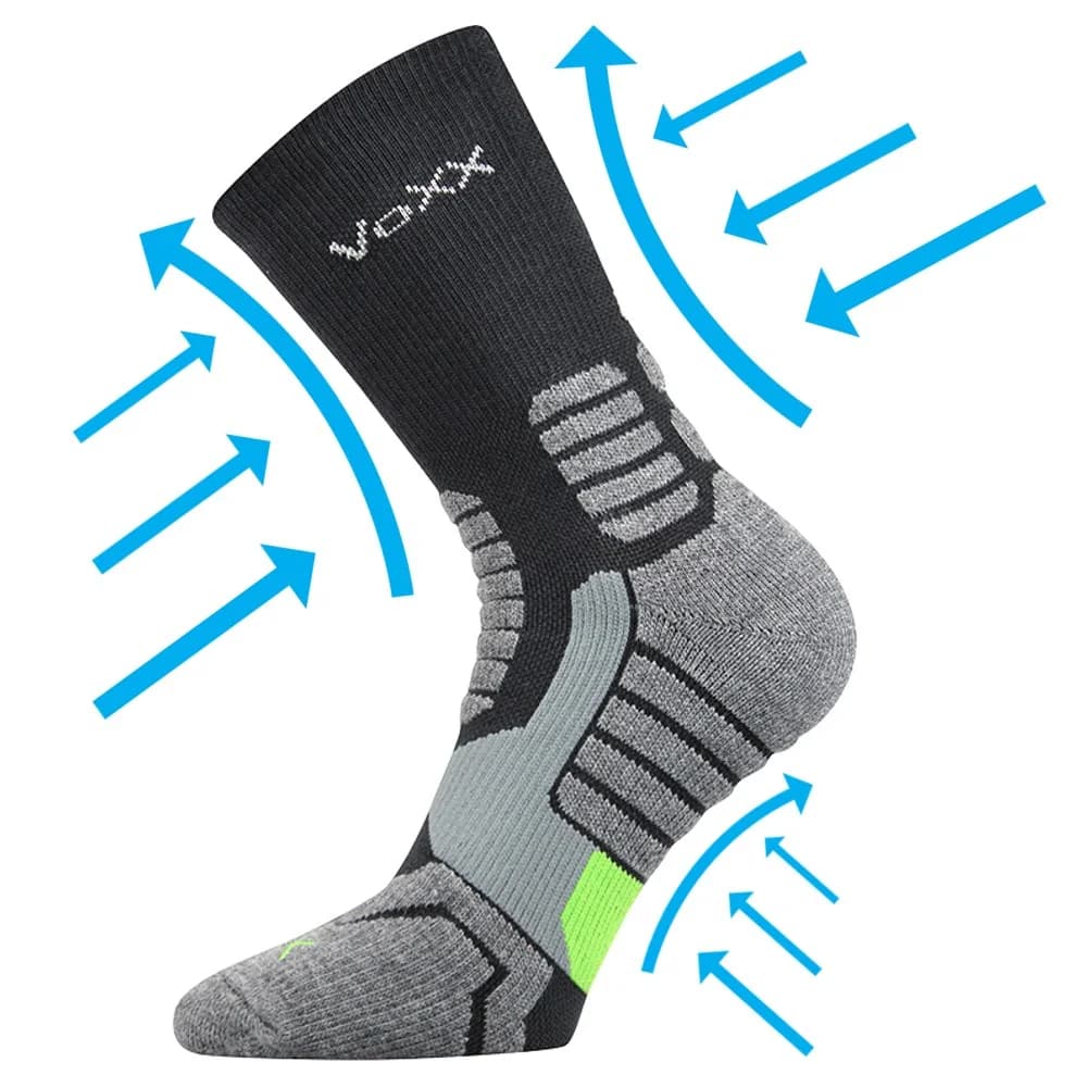 VOXX Ponožky kompresní sportovní RONIN s ionty stříbra TMAVĚ ŠEDÉ