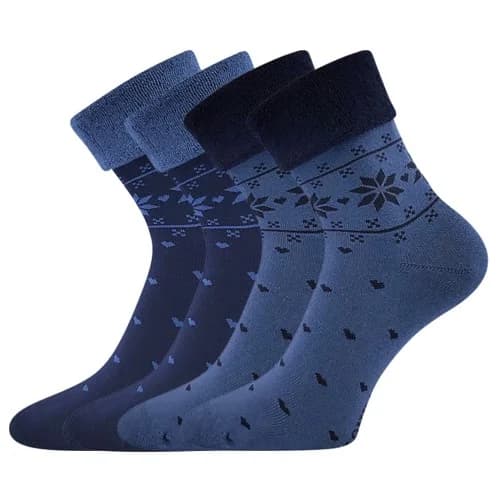LONKA Ponožky dámské celofroté FROTANA s norským vzorem MOON BLUE (tmavě modrá/modrá) (2 páry) 35-38 117860