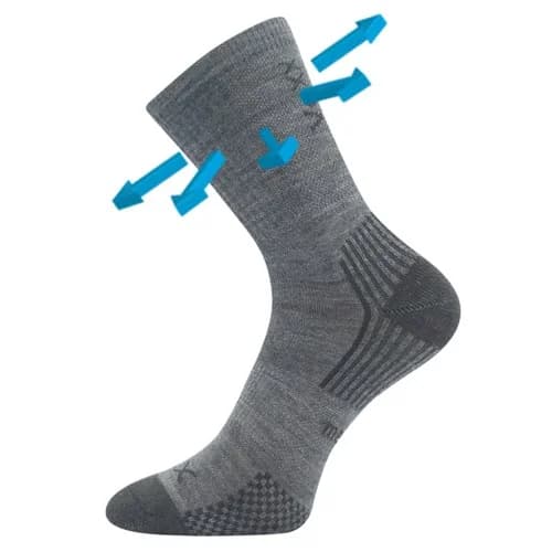 VOXX Ponožky dětské slabé z merino OPTIMALIK s ionty stříbra SVĚTLE ŠEDÉ (3 páry)