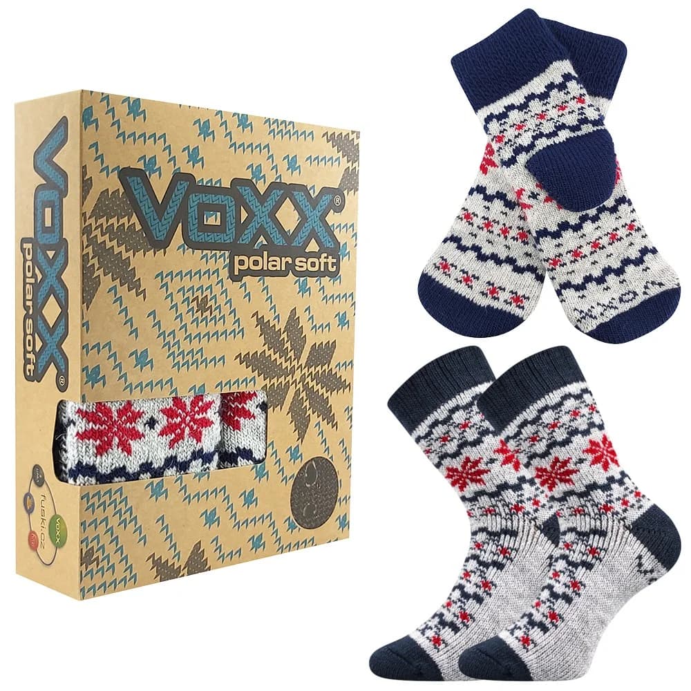 VOXX Sada zimních ponožek a pletených palčáků TRONDELAG SET s ionty stříbra SVĚTLE ŠEDÉ MELÉ 35-38 117517