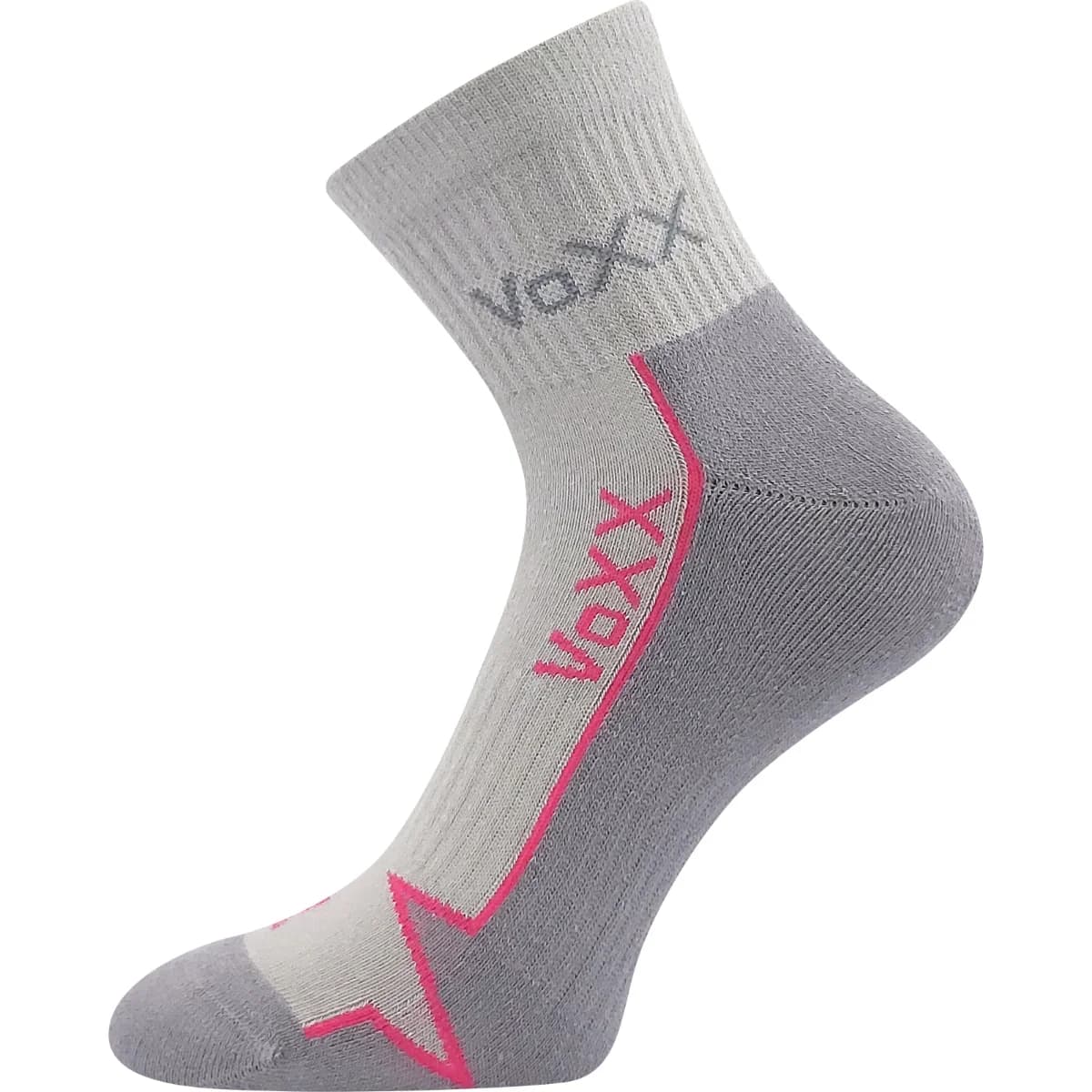 VOXX Ponožky bavlněné sportovní LOCATOR B světle šedé s magentou 35-38 118452