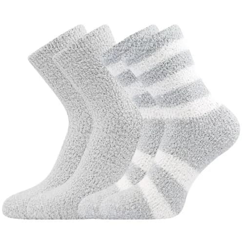 BOMA Ponožky dámské žinylkové SVĚTLANA 2pack SVĚTLE ŠEDÉ 35-41 118612