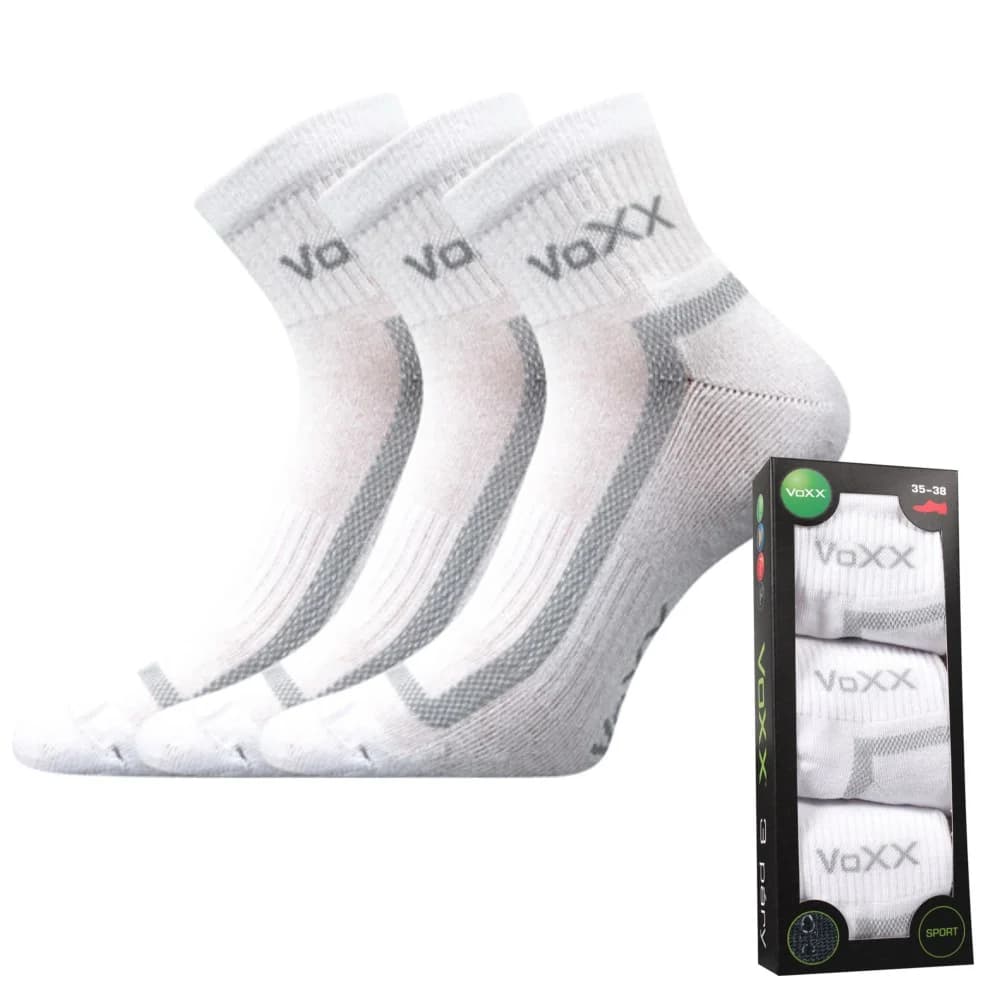 VOXX Ponožky sportovní CADDY B bavlněné 3pack BÍLÉ