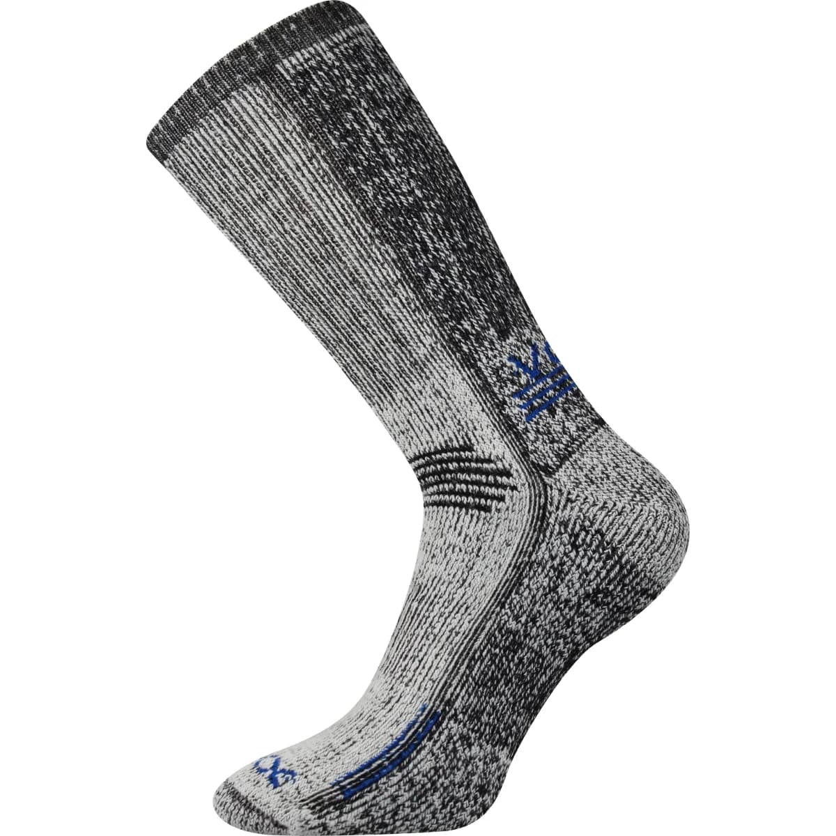 VOXX Ponožky zimní thermo ORBIT z merino vlny ŠEDÉ MELÉ S MODROU