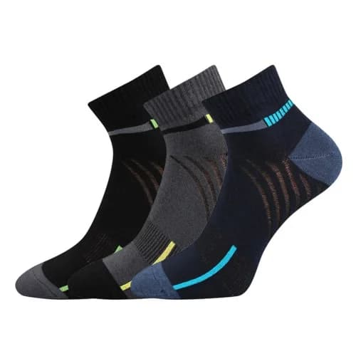 BOMA Ponožky unisex nízké PIKI 47 letní MIX TMAVÉ (3 páry)