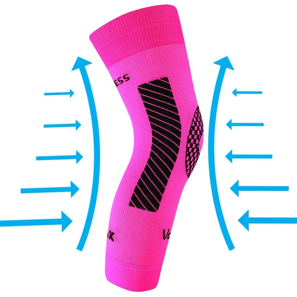 VOXX Návlek na koleno kompresní PROTECT s ionty stříbra NEON RŮŽOVÝ L-XL 112538