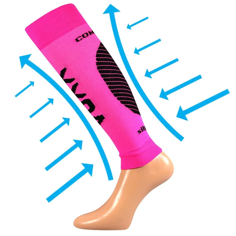 VOXX Návleky na lýtko kompresní PROTECT s ionty stříbra NEON RŮŽOVÉ L-XL 111950