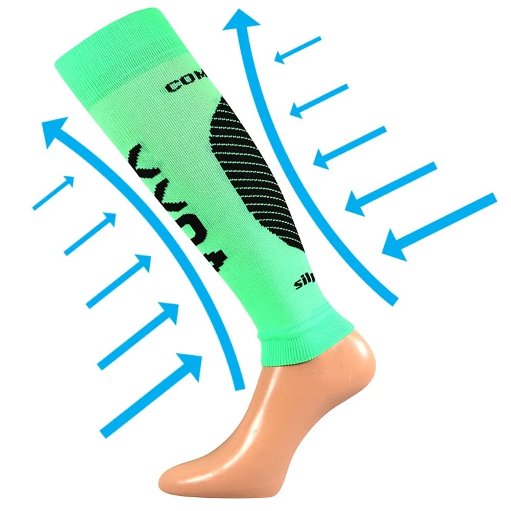 VOXX Návleky na lýtko kompresní PROTECT s ionty stříbra NEON ZELENÉ L-XL 111954