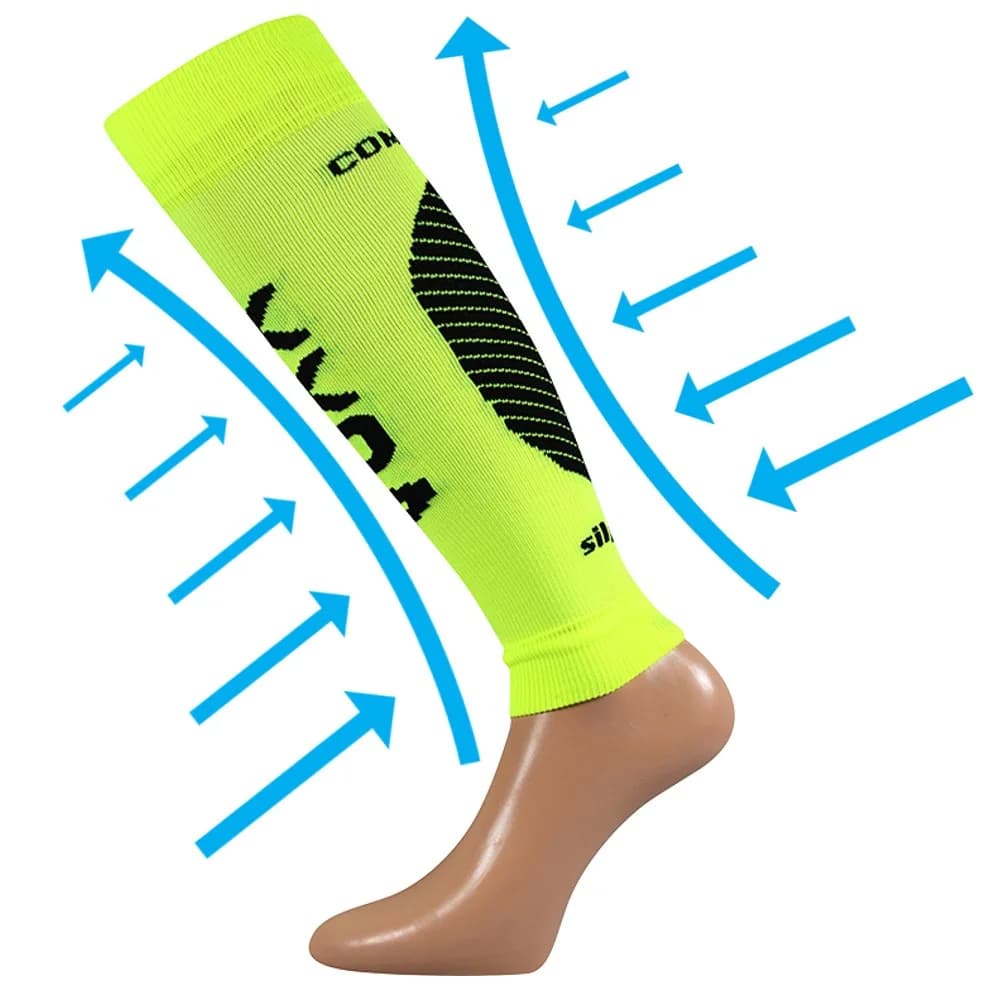 VOXX Návleky na lýtko kompresní PROTECT s ionty stříbra NEON ŽLUTÉ L-XL 111955