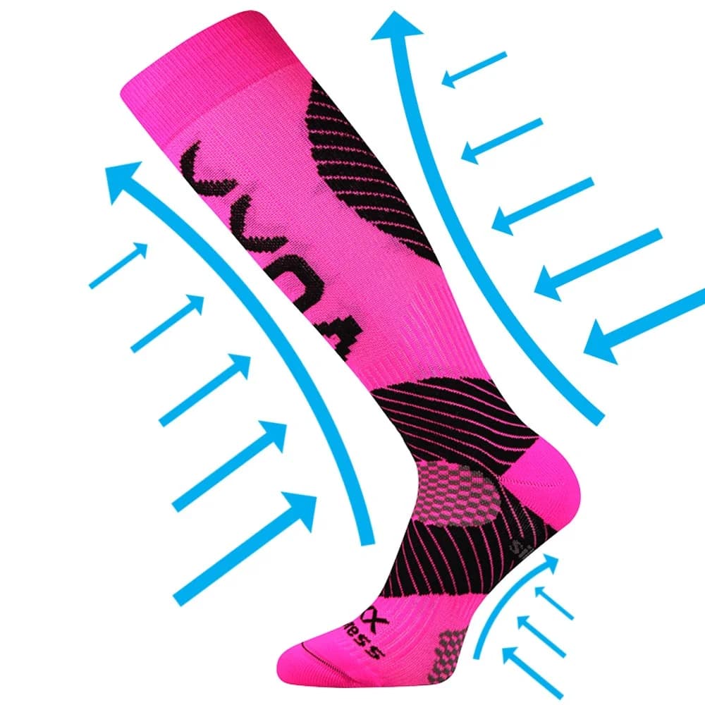 VOXX Podkolenky kompresní PROTECT s ionty stříbra NEON RŮŽOVÉ