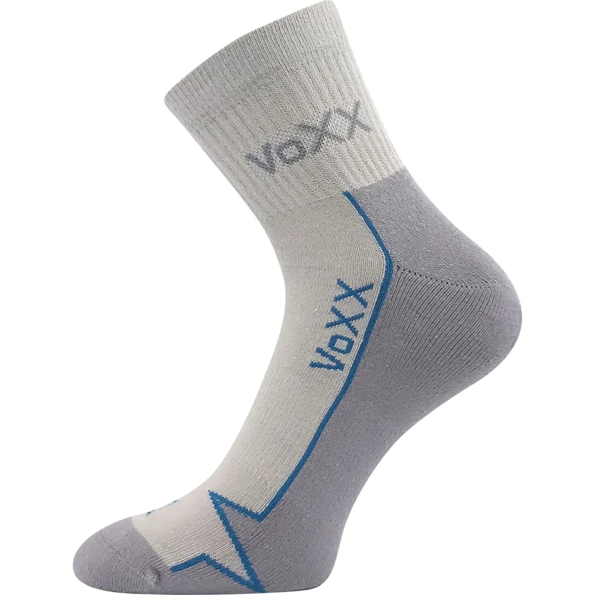 VOXX Ponožky bavlněné sportovní LOCATOR B světle šedé s tyrkysovou 43-46 103073