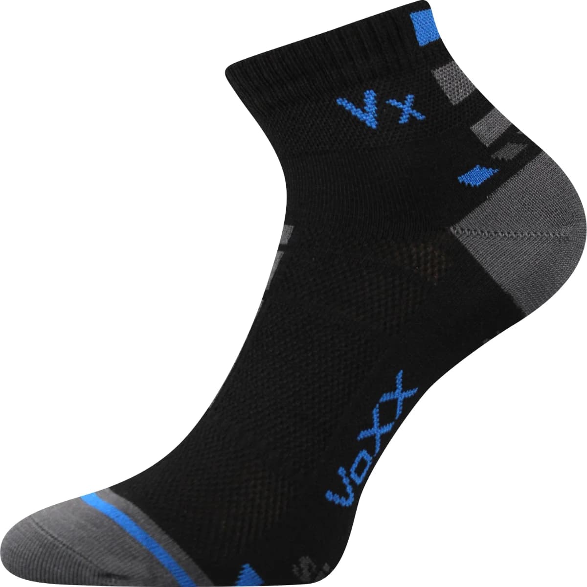 VOXX Ponožky sportovní slabé MAYOR se stříbrem ČERNÉ (3 páry)