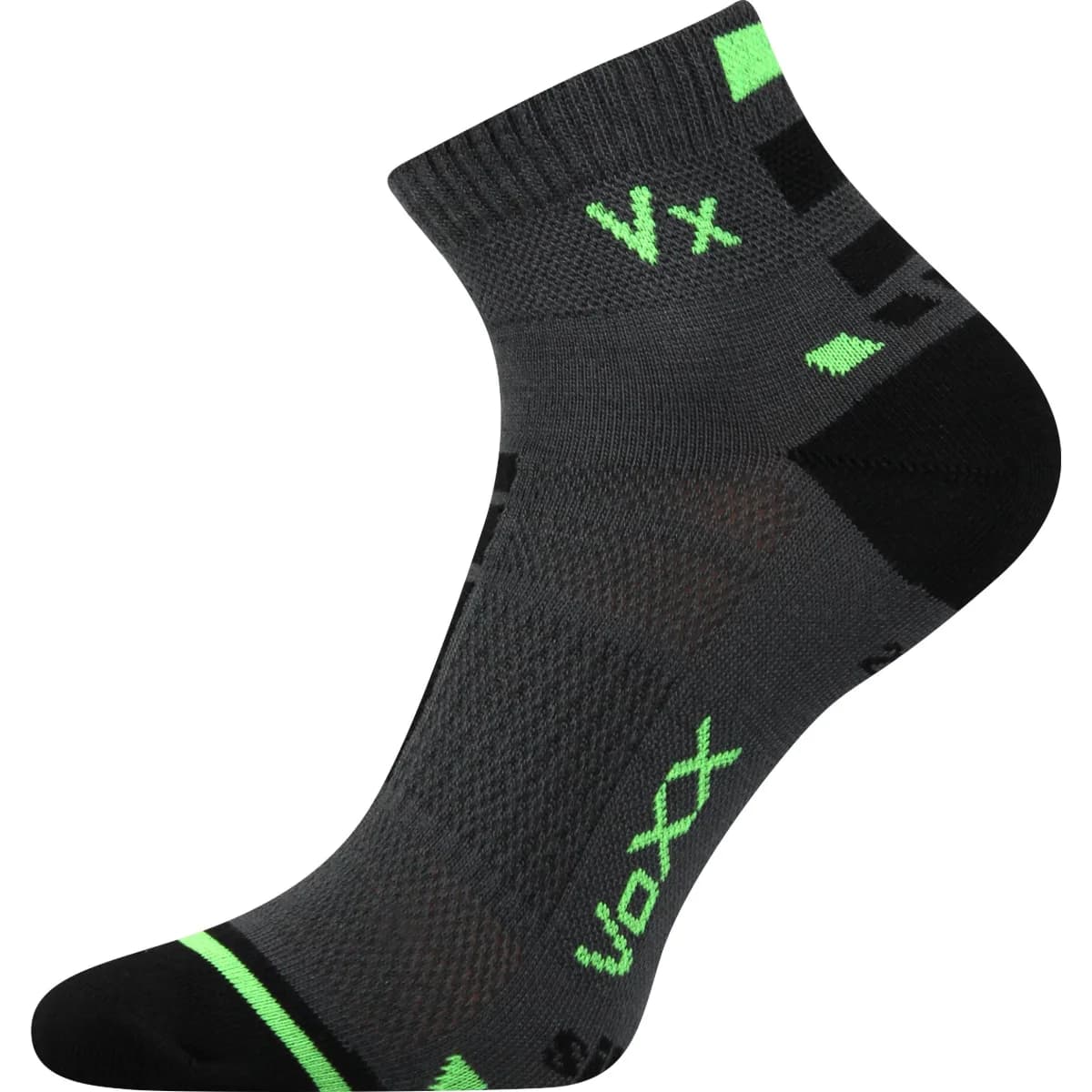 VOXX Ponožky sportovní slabé MAYOR se stříbrem TMAVĚ ŠEDÉ (3 páry)