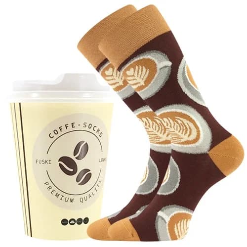 LONKA Ponožky v kelímku s motivem kávy COFFEE vzor 2