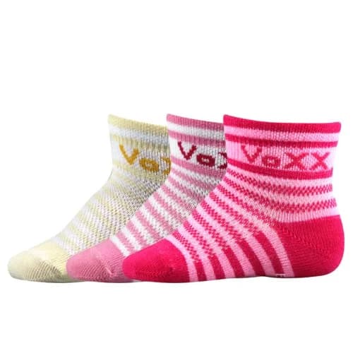 VOXX Ponožky kojenecké FREDÍČEK pruhované DÍVČÍ (3 páry) 14-17 112649