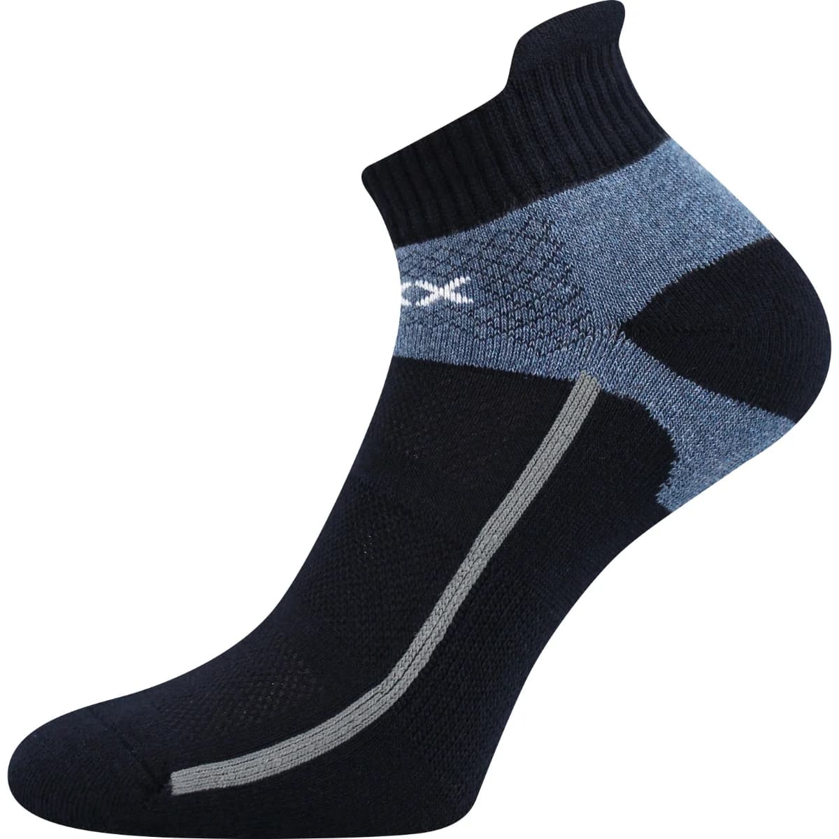 VOXX Ponožky bavlněné sportovní GLOWING tmavě modré (3 páry) 35-38 102503
