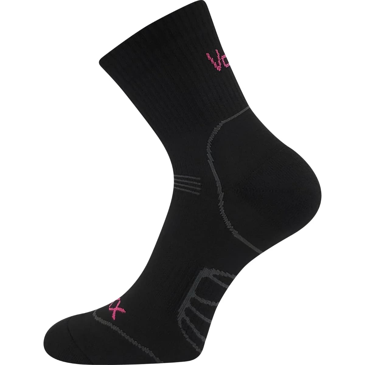 VOXX Ponožky cyklistické FALCO sportovní ČERNÉ s neon růžovou 35-38 114923