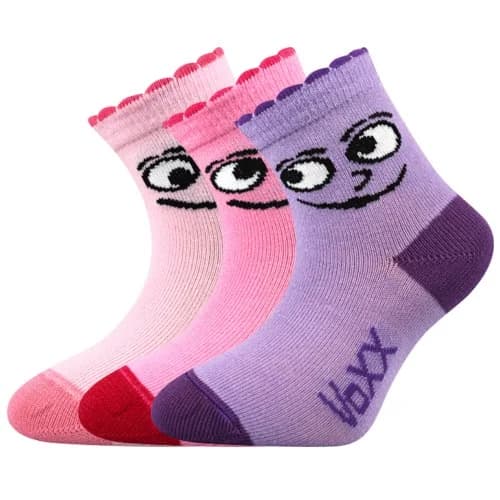VOXX Ponožky kojenecké vtipné KUKIK mix dívčí (3 páry)