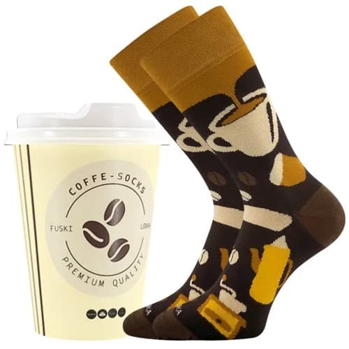 LONKA Ponožky v kelímku s motivem kávy COFFEE vzor 4