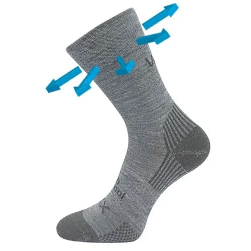 VOXX Ponožky slabé z merino OPTIMUS s ionty stříbra SVĚTLE ŠEDÉ