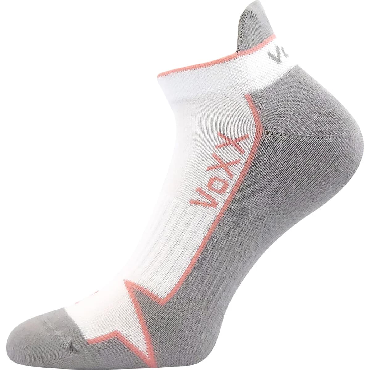 VOXX Ponožky bavlněné sportovní LOCATOR A bílé s růžovou (3 páry)