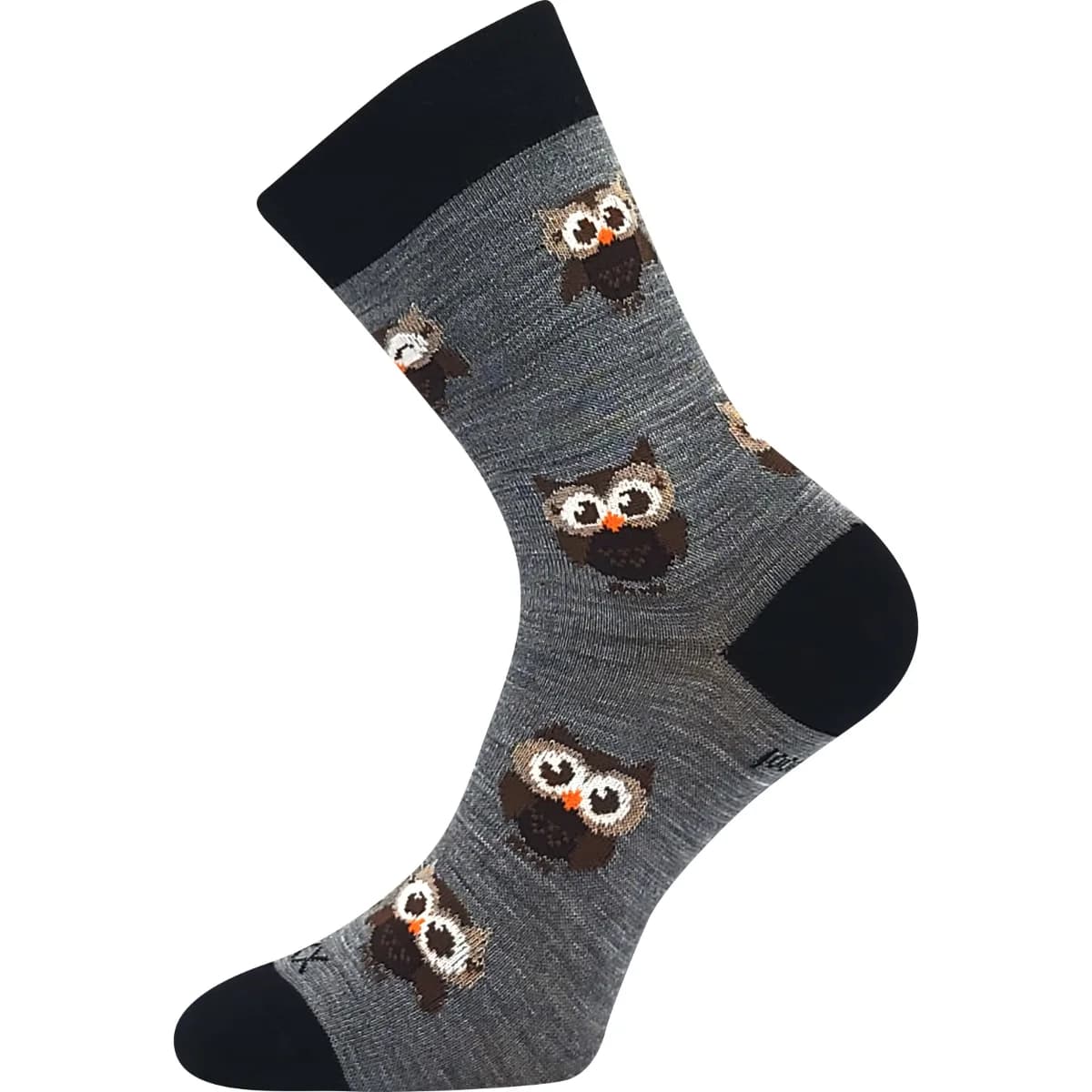 VOXX Ponožky dámské slabé z merino BUBO s ionty stříbra SVĚTLE ŠEDÉ
