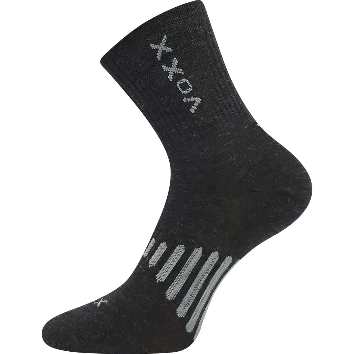 VOXX Ponožky slabé z merino POWRIX s ionty stříbra TMAVĚ ŠEDÉ