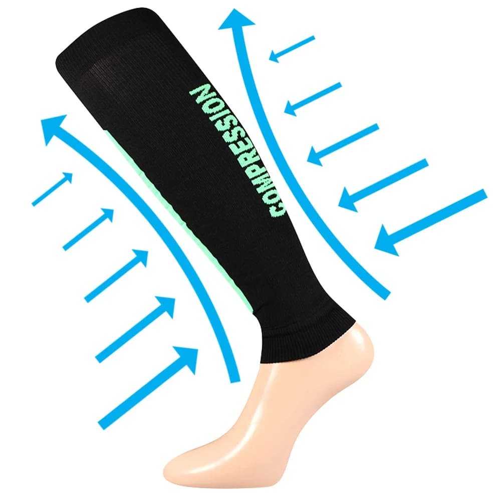 VOXX Návleky na lýtko kompresní FLEX černé - neon zelené L-XL 113474