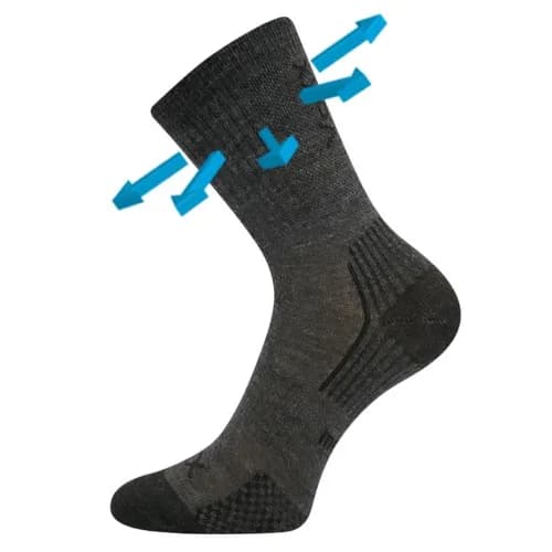 VOXX Ponožky dětské slabé z merino OPTIMALIK s ionty stříbra TMAVĚ ŠEDÉ (3 páry)