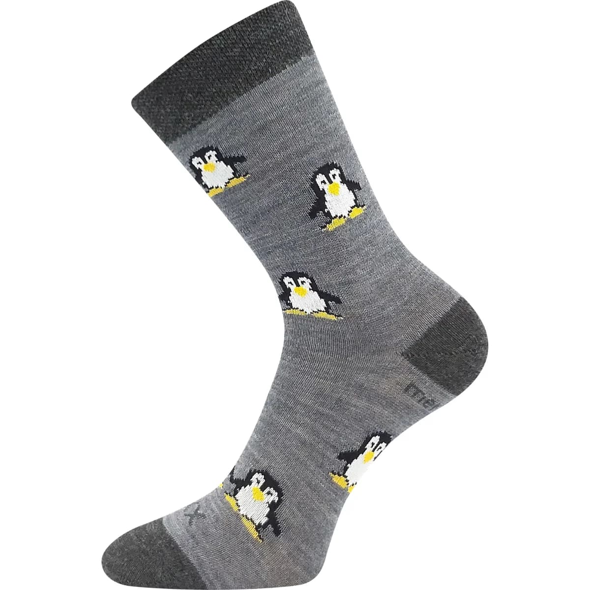 VOXX Ponožky dětské slabé z merino PENGUINIK s ionty stříbra ŠEDÉ