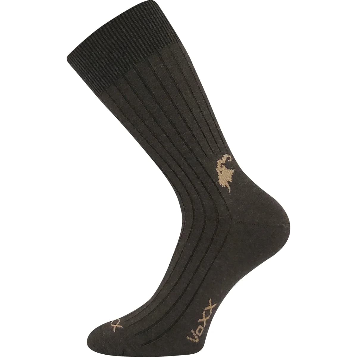 VOXX Ponožky bavlněné CASHMERE LOVE s kašmírem a ionty stříbra TMAVĚ HNĚDÉ (3 páry)