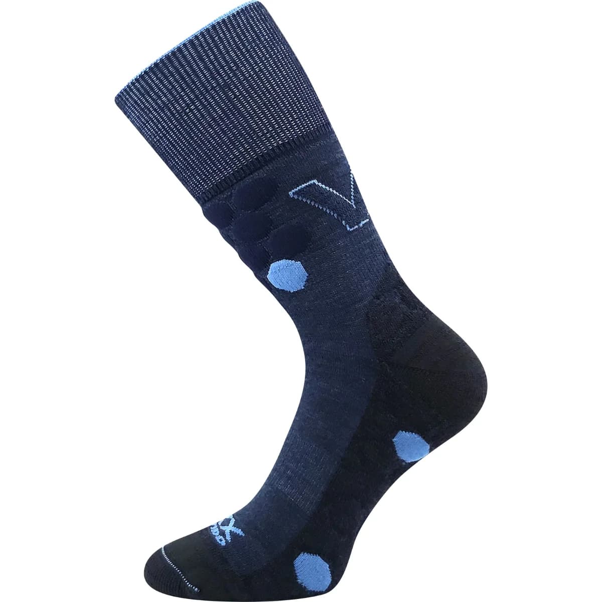 VOXX Ponožky dvouvrstvé s jemným lemem TAYRON z merino vlny s ionty stříbra JEANS 35-38 126051