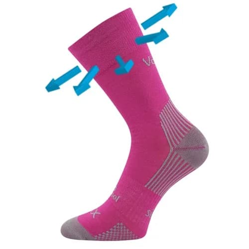 VOXX Ponožky slabé z merino OPTIMUS s ionty stříbra FUXIA